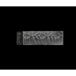 Early Dynastic III Cylinder Seal with Contest Scene