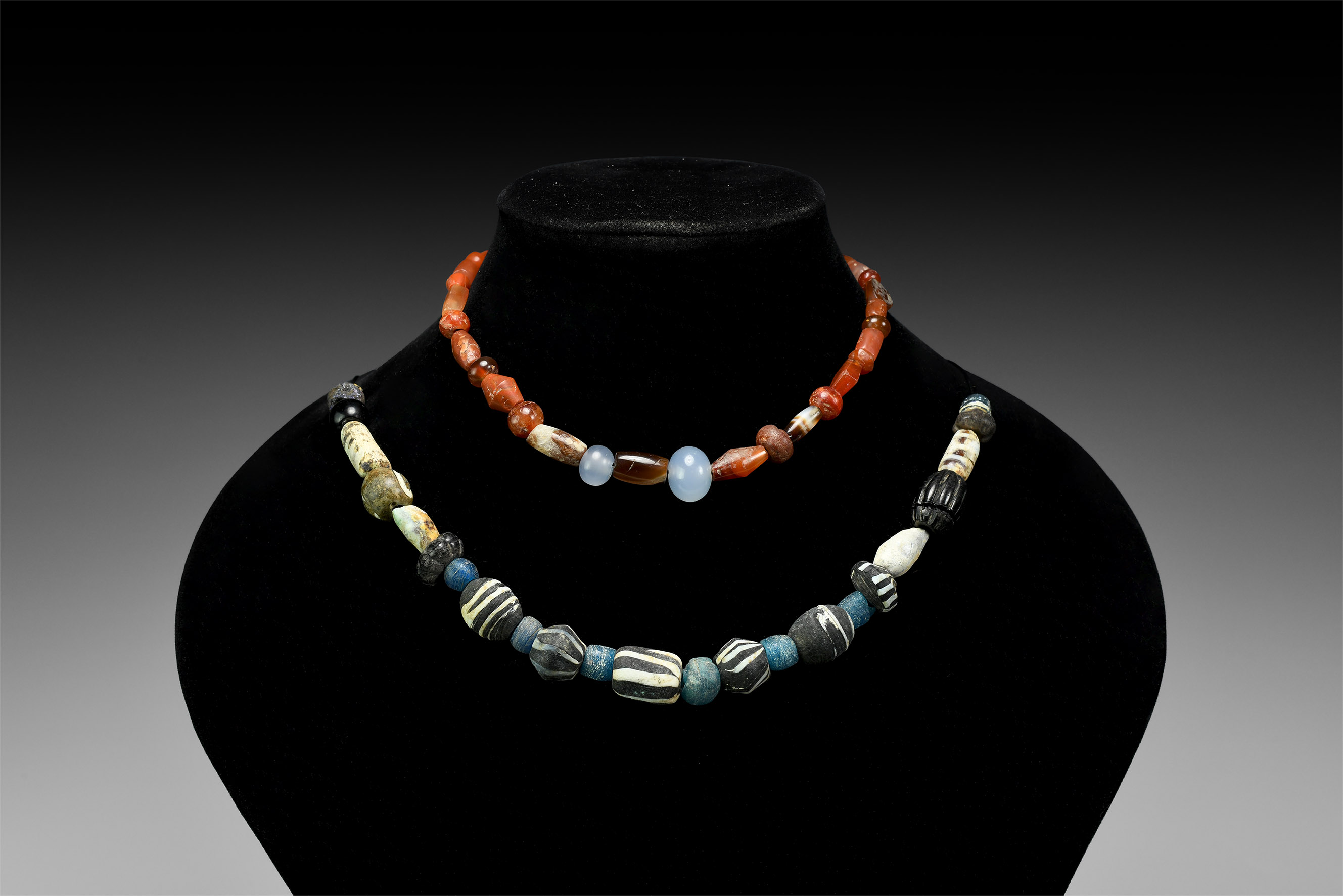 Roman Glass and Carnelian Bead Necklace Group
