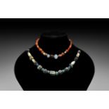 Roman Glass and Carnelian Bead Necklace Group