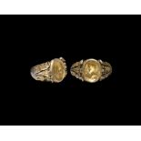 Roman Gilt Silver Ring with Bust