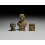 Hellenistic Terracotta Bust and Head Group