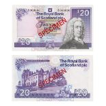 Scotland - RBS - 1987 Issue - SPECIMEN £20