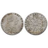 George III - 1787 - Hearts Sixpence