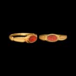 Roman Gold Ring with Mouse Gemstone