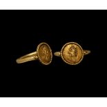 Roman Gold Ring with Bust of Sol