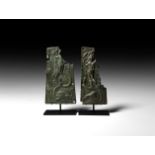 Roman Plaque Pair with Lions and Figures