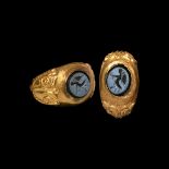 Roman Gold Ring with Victory Intaglio