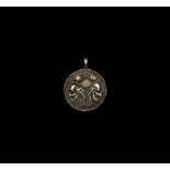 Viking Silver Pendant with Ravens