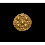 Scandinavian Pre-Viking Gold Bracteate Pendant with Bosses