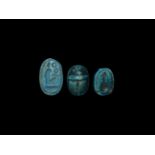 Egyptian Scarab and Bezel Group