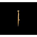 Hellenistic Gold Hair Pin with Braided Section