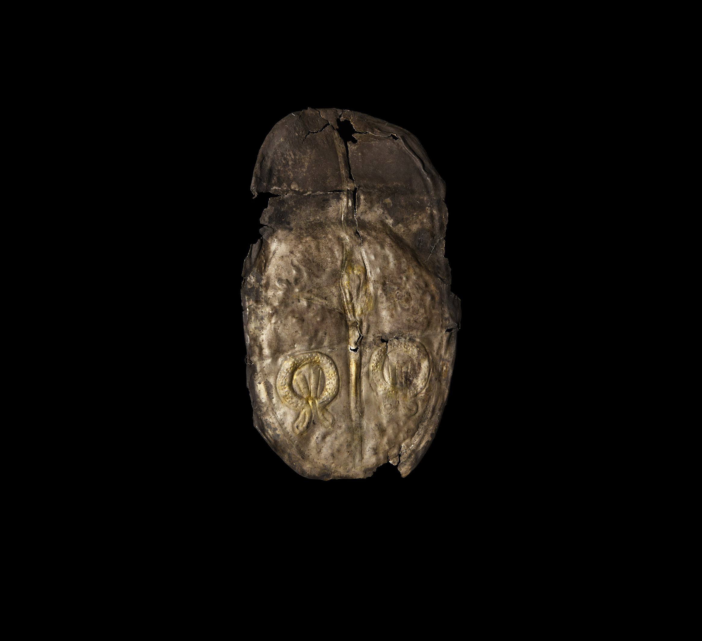 Roman Gilt Silver Shield-Shaped Phalera