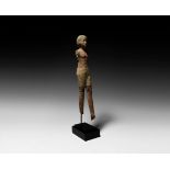 Large Egyptian Wooden Striding Figure