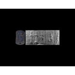 Western Asiatic Old Akkadian Cylinder Seal with Presentation Scene