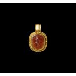 Roman Gold Pendant with Gemstone