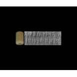 Western Asiatic Early Dynastic II Cylinder Seal with Contest Scene