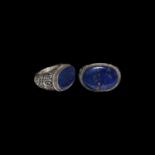 Islamic Silver Ring with Lapis Lazuli Gemstone