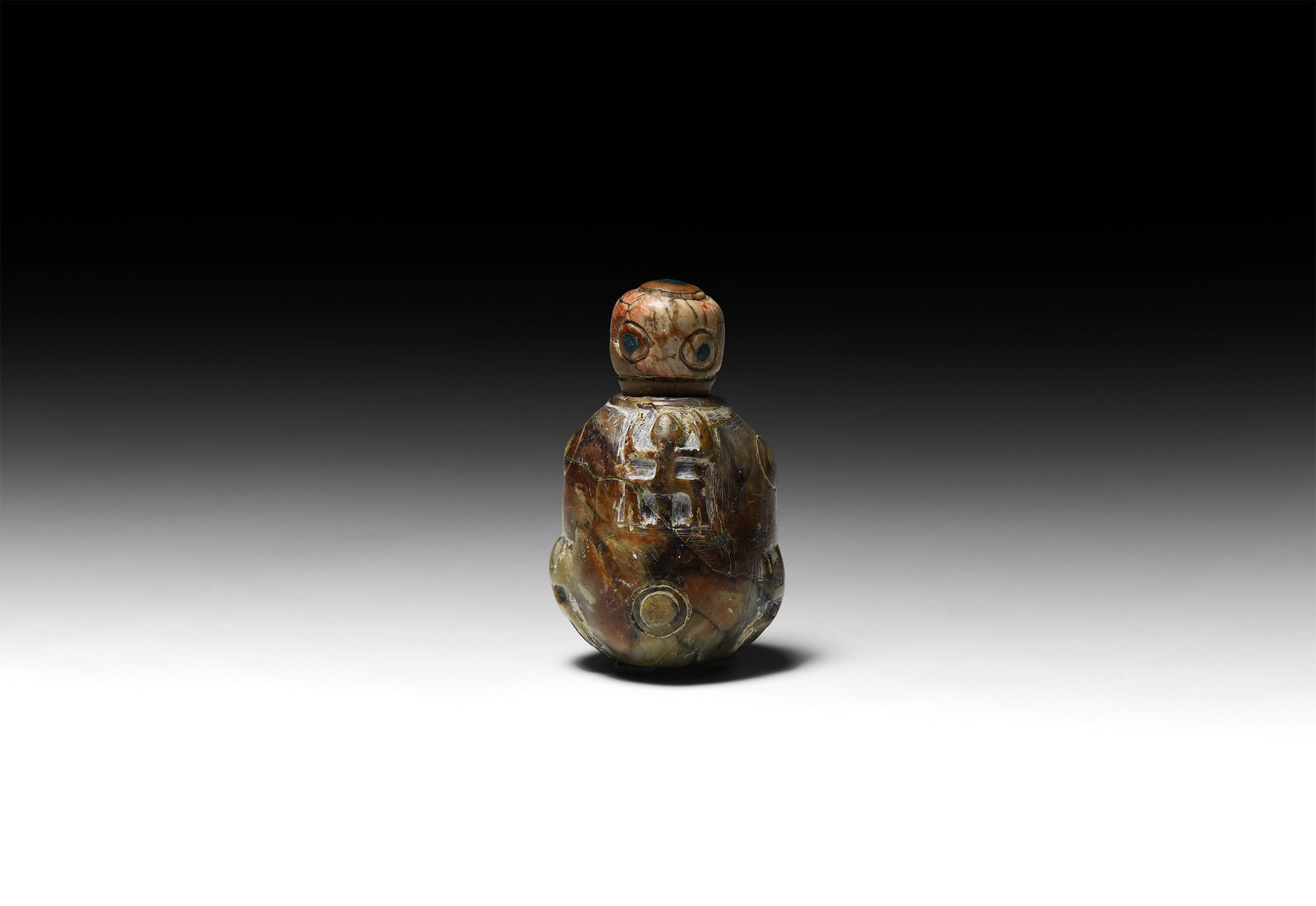 Pre-Columbian Chavin Lidded Vessel with Applicator