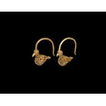 Islamic Gold Bird Earring Pair