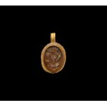 Roman Gold Pendant with Gemstone