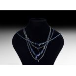 Roman Blue Glass Bead Necklace String Group