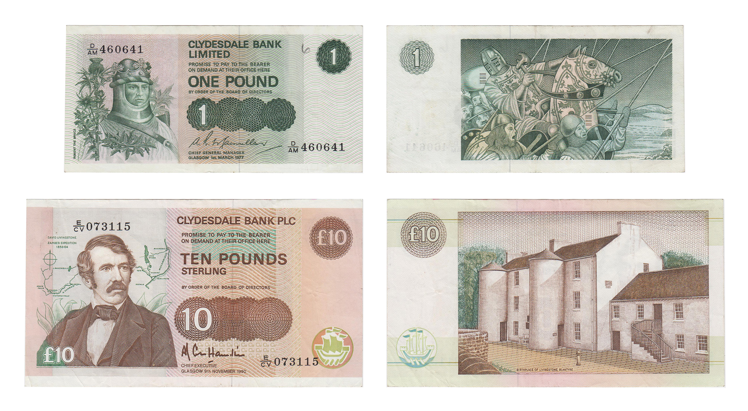 Clydesdale Bank Ltd - £1 and £10