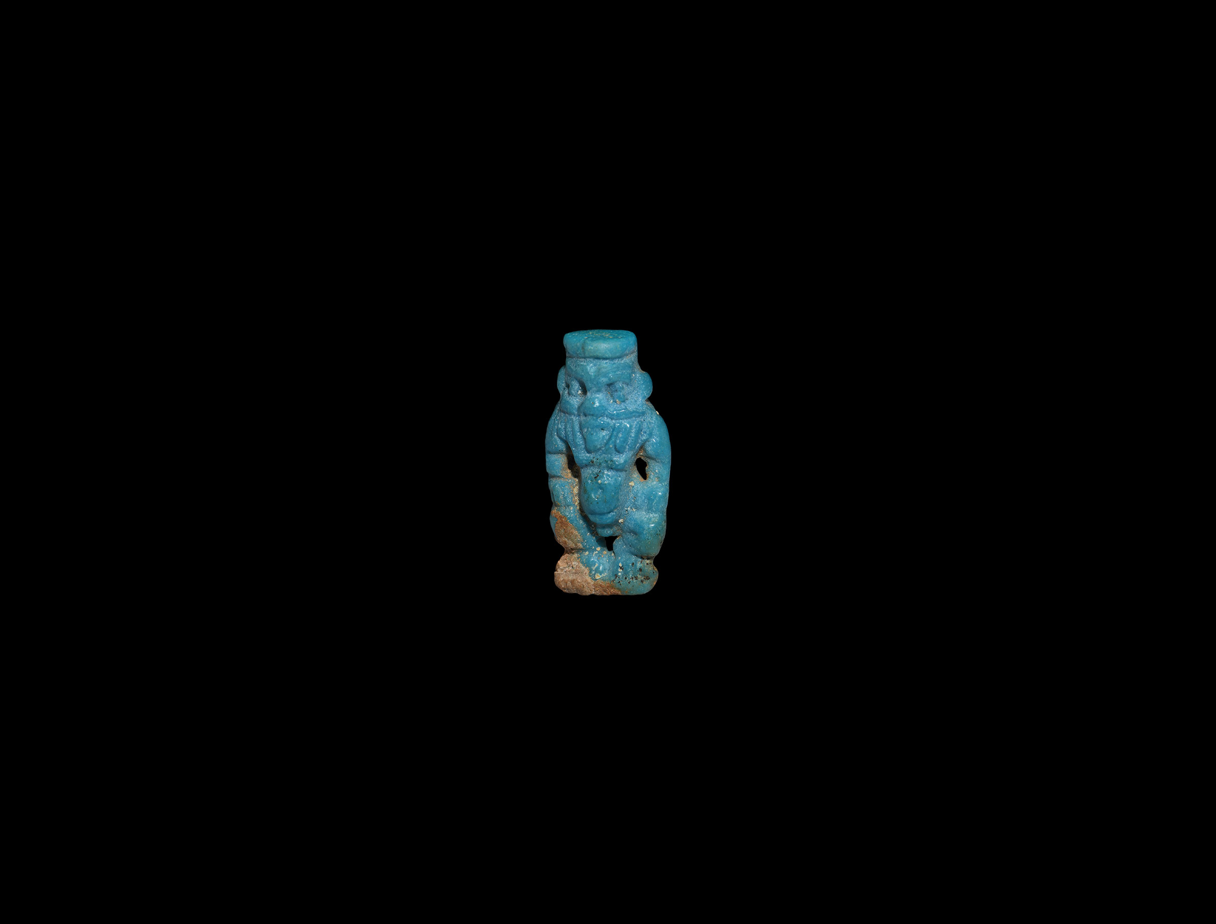 Egyptian Glazed Bes Amulet