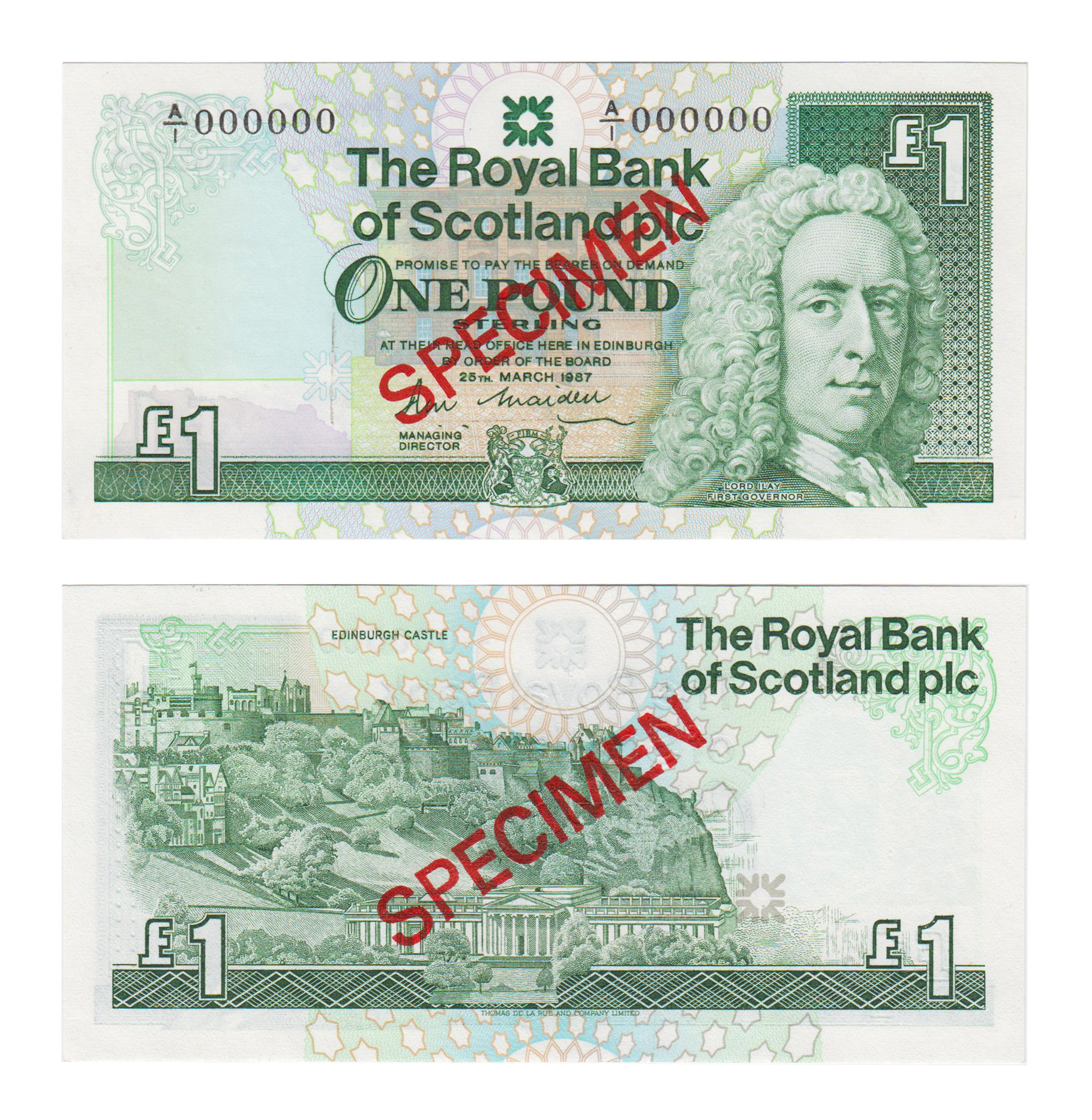 RBS - 1987 Issue - SPECIMEN £1