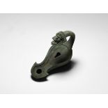 Roman Oil Lamp with Bacchant Handle