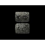 Indus Valley Bifacial Bead with Men and Animals