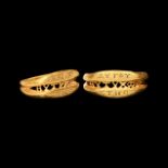 Important Roman Double Bezel Marriage Ring