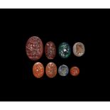 Roman Style Intaglio Gemstone Group