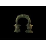 Roman Vessel Handle with Busts