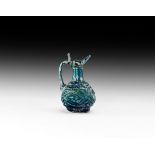 Islamic Glass Vessel with Trail and Handle