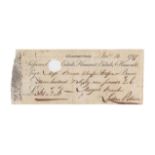 Esdaile, & Hammet - 1797 - £361/2/6 Cheque