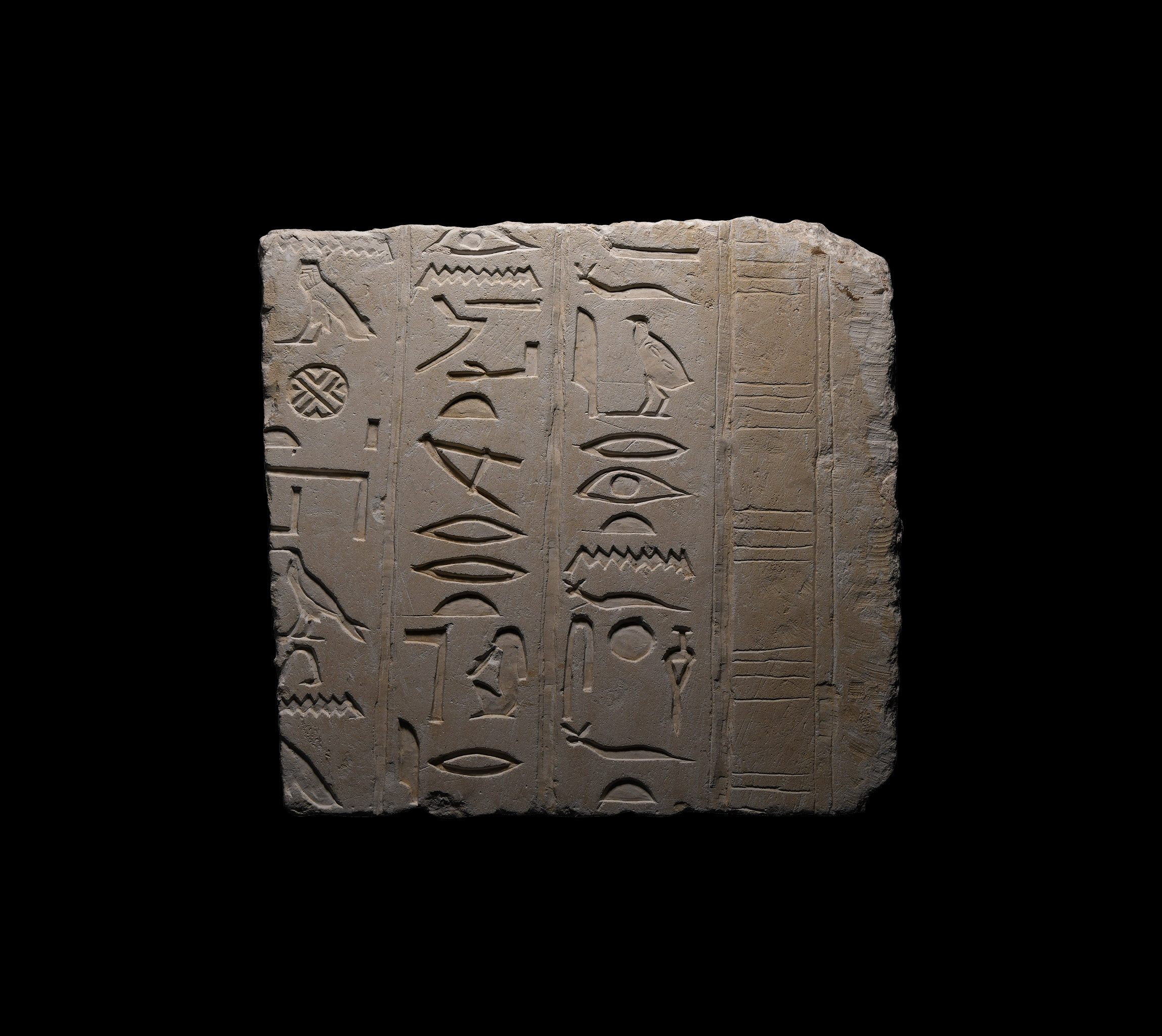 Egyptian Limestone Hieroglyphic Plaque