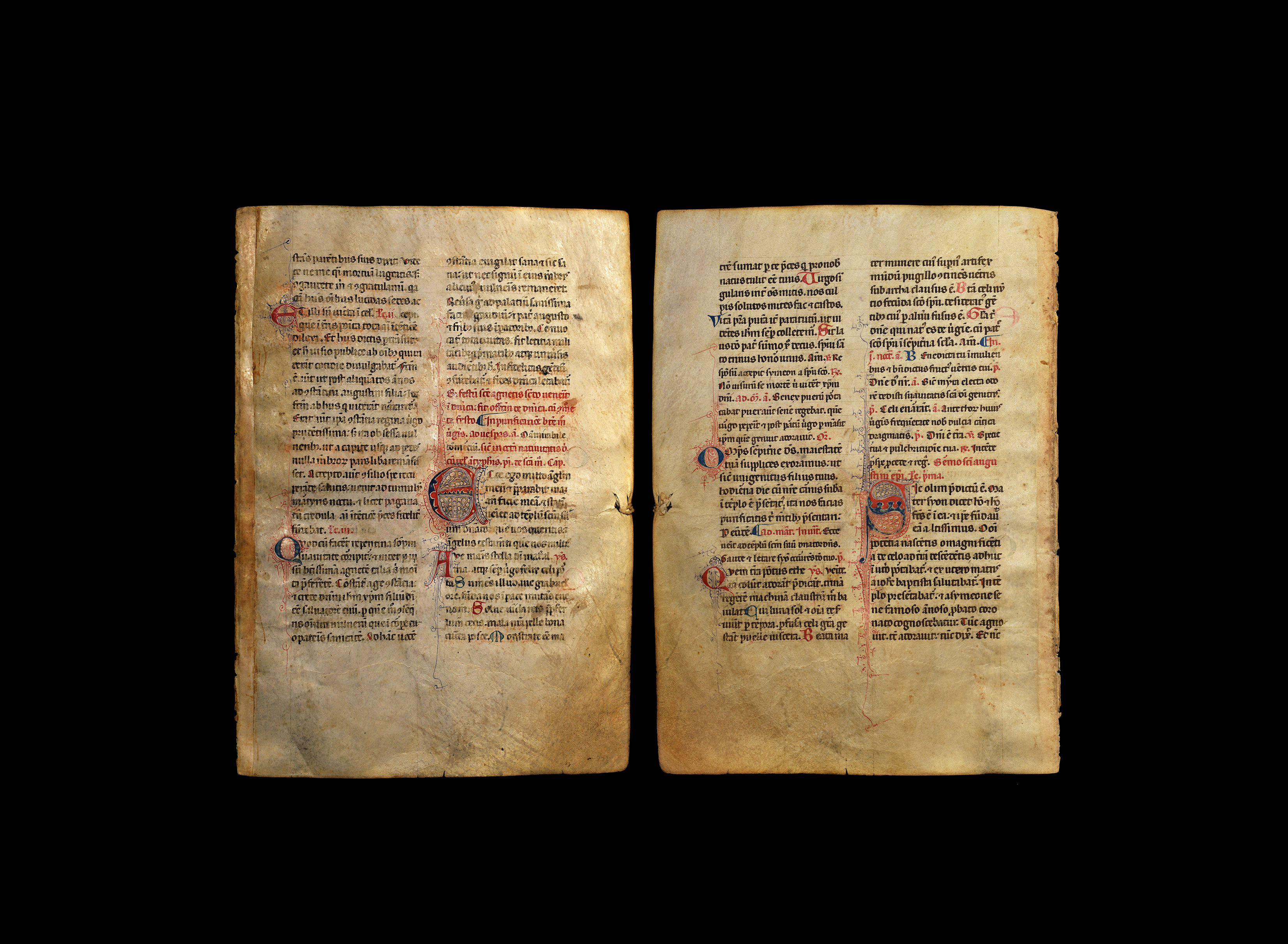 Medieval French Folio Bible Leaf on Vellum
