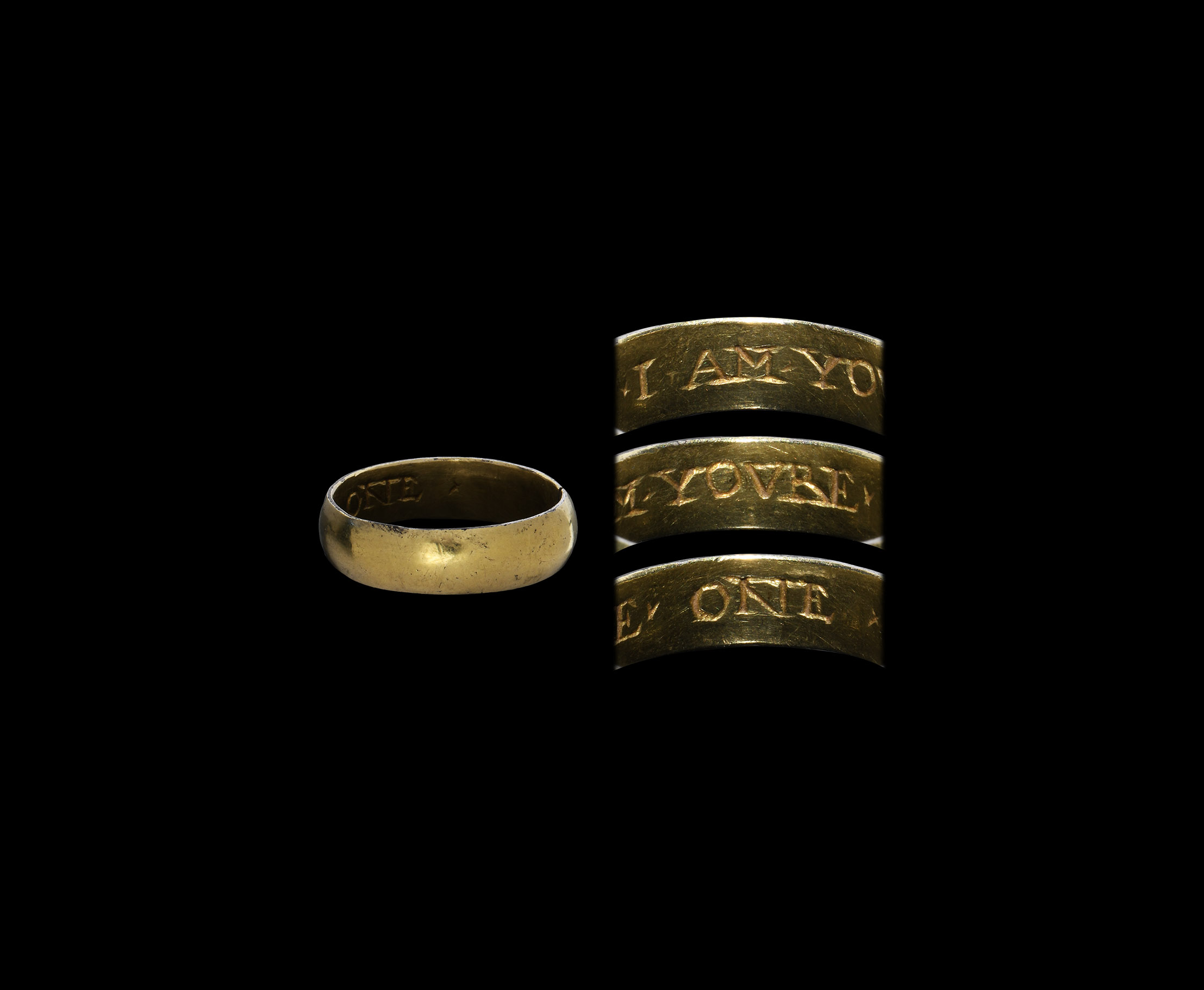 Late Tudor Gold 'I AM YOVRE ONE' Posy Ring