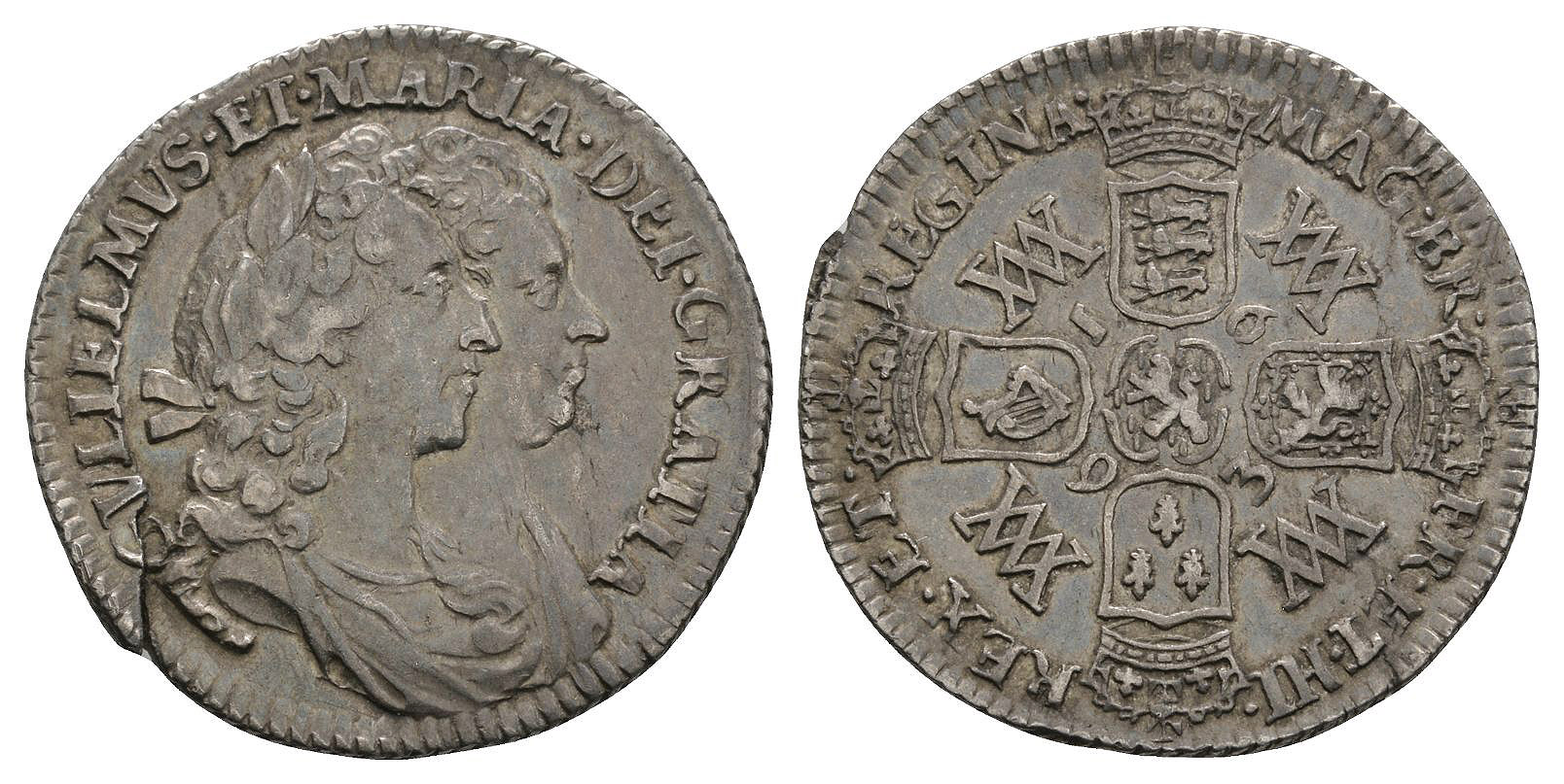 William and Mary - 1693 - Sixpence