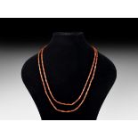 Roman Carnelian Bead Necklace String