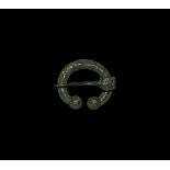 Viking Penannular Brooch with Beast Mask