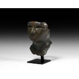 Egyptian Bronze Pharaoh Head