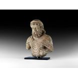 Gandharan Painted Male Bust