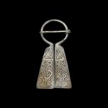 Viking Mordvinian Silver Omega Brooch