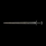 Viking Sword with Silver Inlaid Hilt