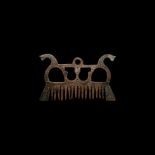 Viking Comb with Horse Heads