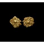 Greek Gold Repousse Plaque Pair