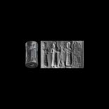 Western Asiatic Old Babylonian Cylinder Seal for Ur-egal, Servant of the Healing God Damu