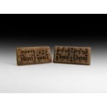 Egyptian Coptic Wooden Animal Plaque Pair