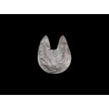 Islamic Carved Rock Crystal Cat Head Pendant
